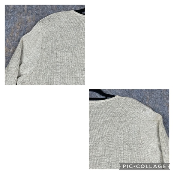 Horveit Beige Cotton Linen Knit 3/4 Button Up Coastal Grandma Tunic Sweater  3XL - Picture 9 of 15